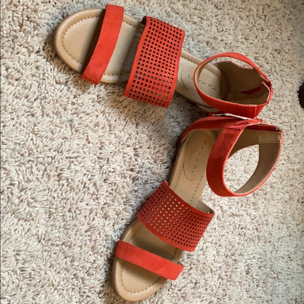 Tahari orange sandal size 7.5